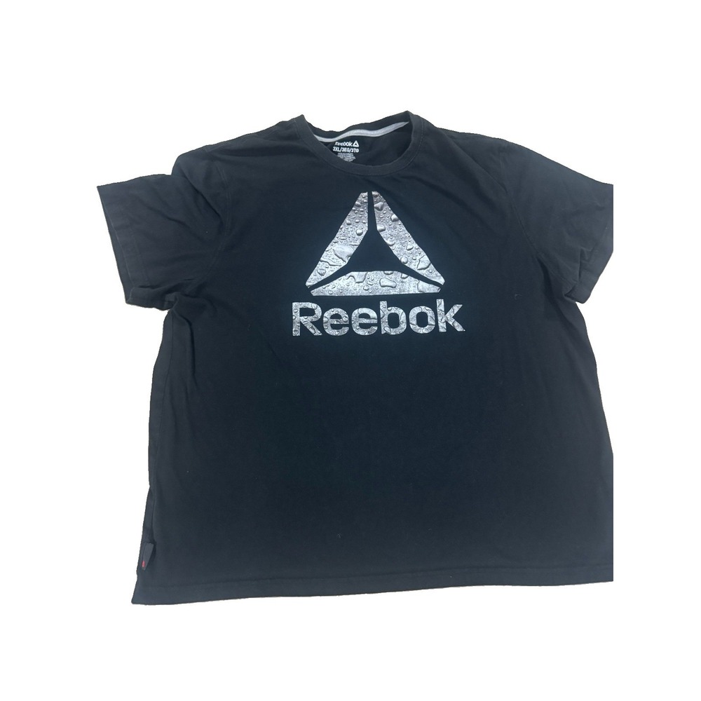 Reebok Shirt Mens 3XL Black Delta Logo Graphic Tee Tagless Crewneck Athletic